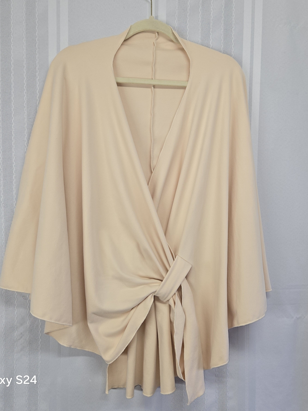 Women's Light Beige Tie-Front Sweater